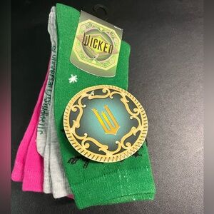 Wicked Green, Pink and Grey Socks - Size 5-10. NWT